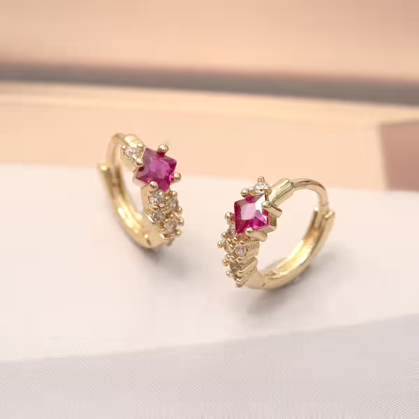 紅晶金環&times;耳扣