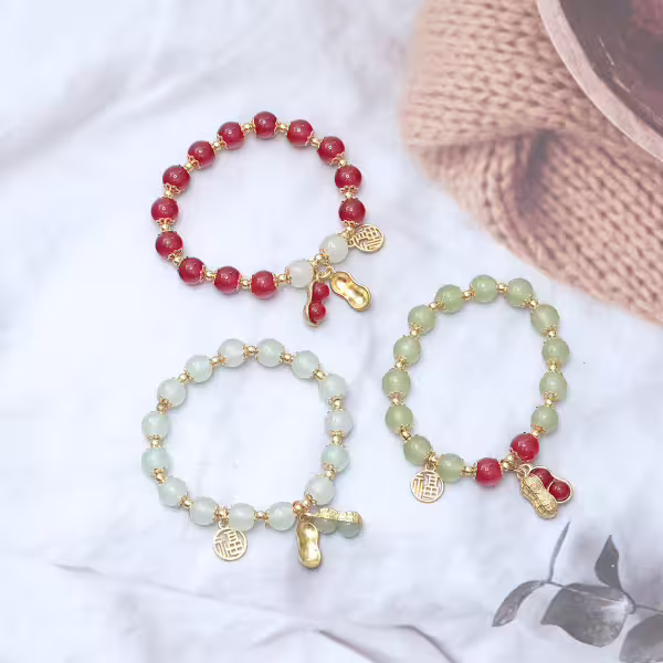 祿意花生×固定式串珠手鍊×共二色