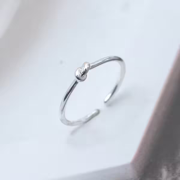 925銀飾&times;打結線條&times;開口戒指