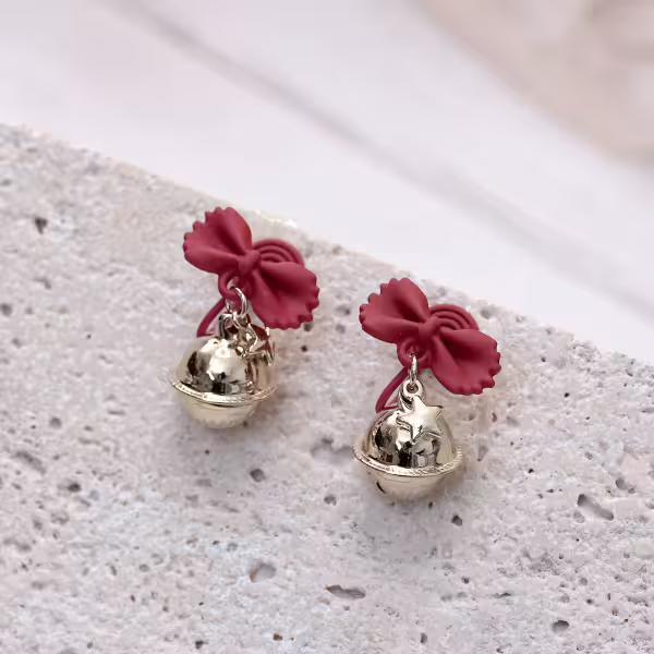 糖果紙領結鈴鐺&times;蚊香盤U型耳夾