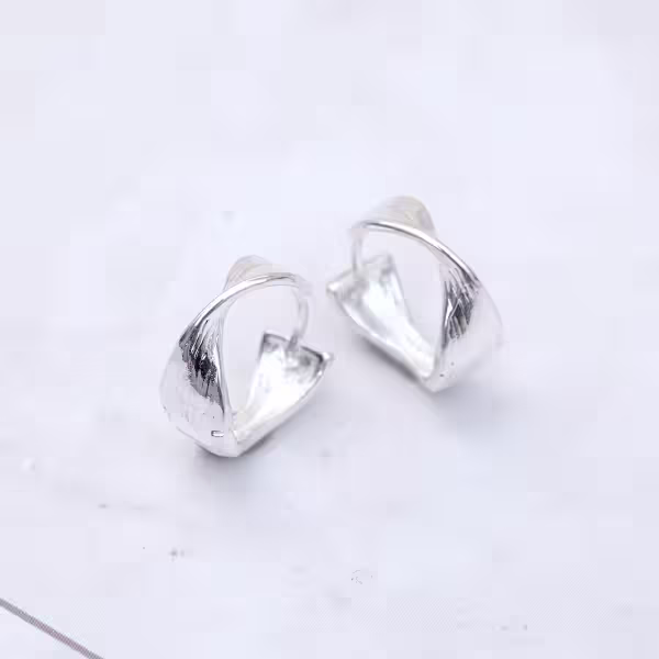 925銀針&times;拉絲扭曲&times;耳扣