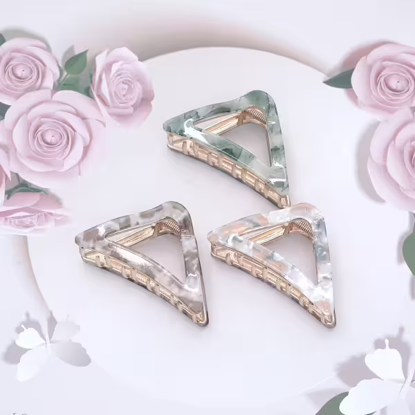 三角幻彩醋酸&times;鯊魚夾&times;共三色