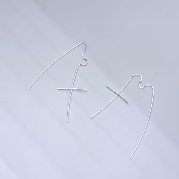 925銀針&times;長十字&times;耳線