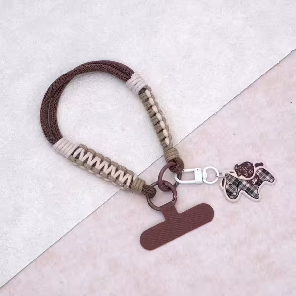 小馬編織&times;手機腕帶掛繩&times;棕咖