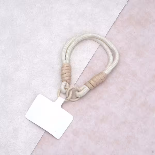雙線素繩&times;手機腕帶掛繩&times;米白