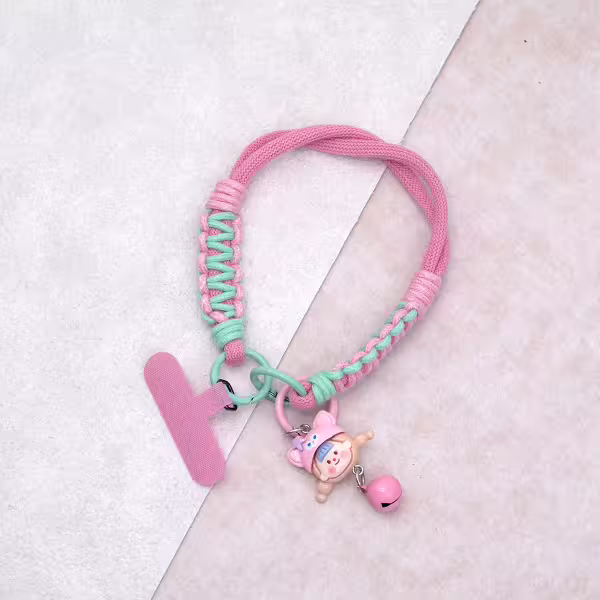 動物女孩&times;手機腕帶掛繩&times;粉紅