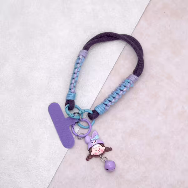 動物女孩&times;手機腕帶掛繩&times;紫色