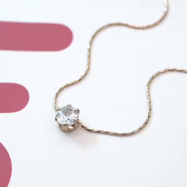 316鋼飾&times;六爪單鑽蛇骨鍊&times;項鍊&times;金色