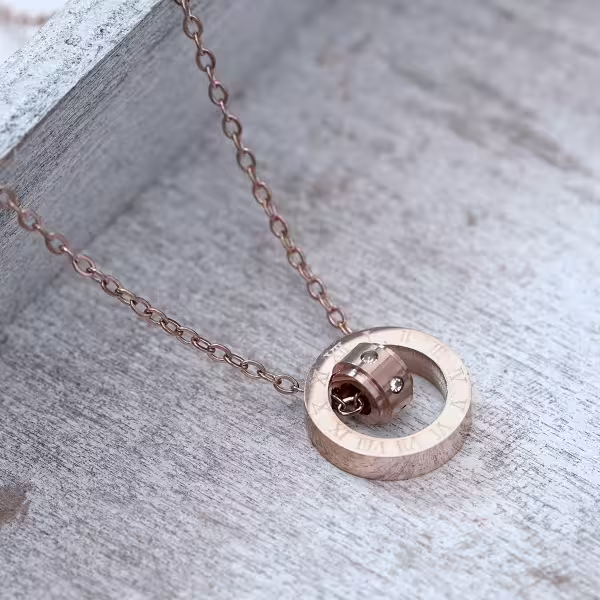 316鋼飾&times;晶鑽羅盤&times;玫瑰金