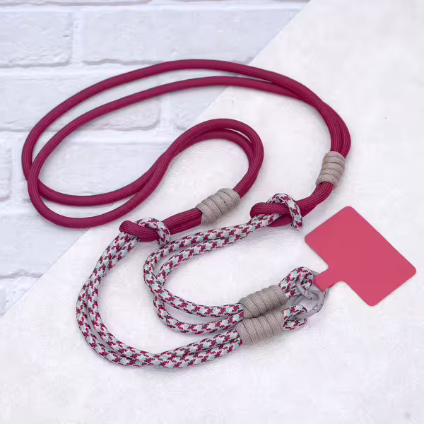 可延長運動風撞色&times;手機斜背&腕帶&times;兩用掛繩&times;紅藍紋理