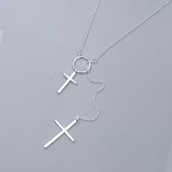 925銀飾&times;圓環雙十字&times;鎖骨項鍊