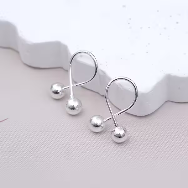 925耳針&times;交叉線&times;轉珠耳環