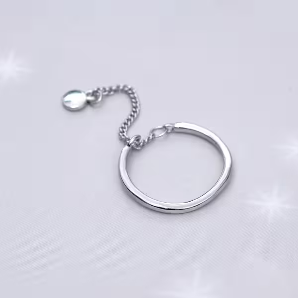 925銀飾&times;圓片流蘇&times;開口戒指