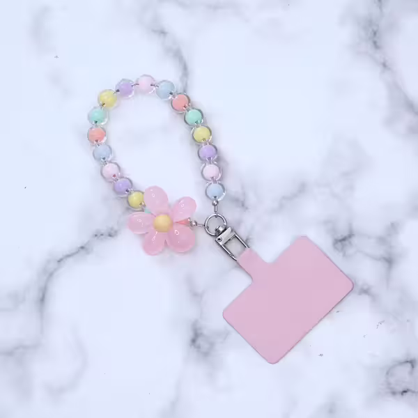 果凍小花朵&times;手機手提吊飾掛繩&times;彩色粉花