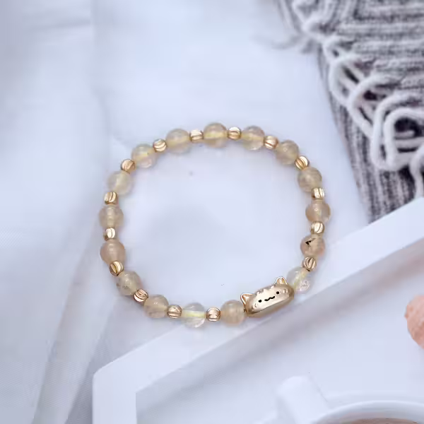 黃金招財貓&times;固定式串珠手鍊