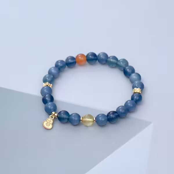 蒼藍吉葫蘆&times;固定式串珠手鍊