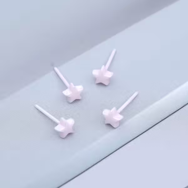 小星星&times;陶瓷&times;養耳棒&times;二套件耳環組&times;粉紅