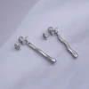 一字熔岩冰滴×後掛式吊墜耳環-第4張