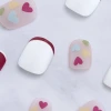 法式紅白愛心亮面×穿戴式手指甲片×二十四入-第3張