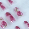 粉紅玫瑰佳人亮面×穿戴式手指甲片×二十四入-第3張