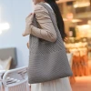 素色拼接鏤空針織×肩背包×灰色-第5張