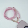 皮革編織×長度可調×手機斜背雙勾掛繩×粉紅-第2張