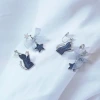 炫藍貓咪蝴蝶結星星×不對稱吊墜耳環-第4張
