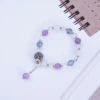 晶球貝殼花紫琉璃×固定式串珠手鍊×紫色-第2張