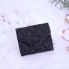 信封爆閃麂皮×三折短皮夾×黑色-第1張