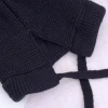 素色毛線綁帶×毛帽×黑色-第4張