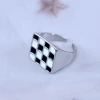黑白棋盤×開口戒指×共二色-第3張