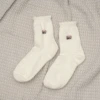 小熊白色毛襪&times;中筒襪&times;二雙套件襪子組-第3張