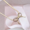 316鋼飾&times;扁平蛇骨蝴蝶結&times;項鍊&times;金色-第5張