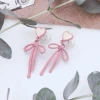 愛心粉紅蝴蝶領結×吊墜耳環-第1張