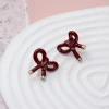 紅色蝴蝶綁結×吊墜耳環-第3張