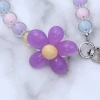 果凍小花朵×手機手提吊飾掛繩×彩色紫花-第4張