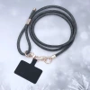 牛仔紋皮革繩×長度可調×手機斜背雙勾掛繩×深灰-第1張