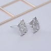 925銀針&times;棋盤晶鑽格紋&times;耳針-第2張