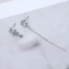 925銀針×貓眼石貓臉腳掌×不對稱吊墜耳環-第4張
