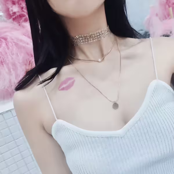 三層亮片小珍珠×頸鍊×閃金-第6張