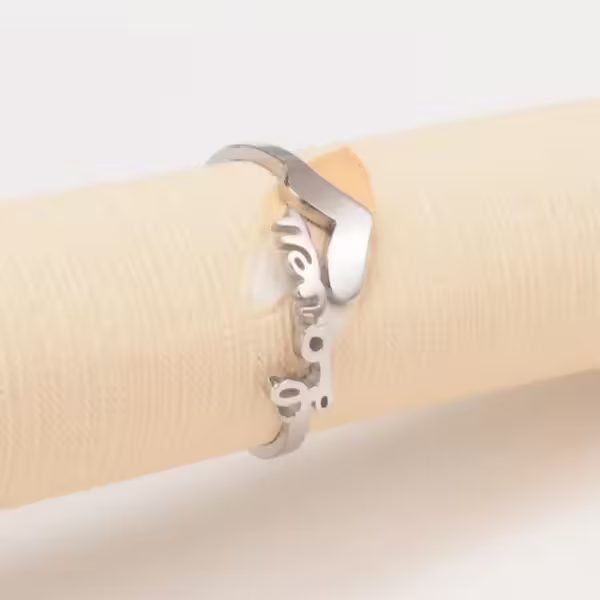 鋼飾×LOVE小愛心×開口戒指×鋼色-第4張