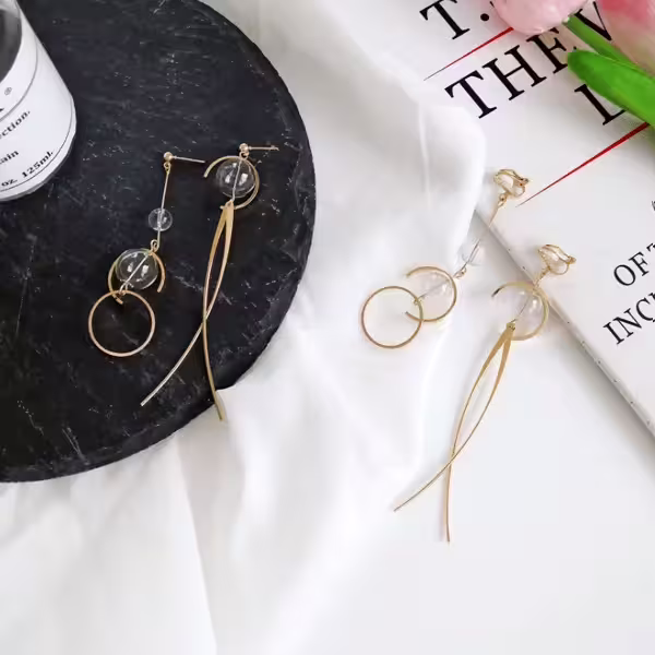 C字幾何氣泡球&times;不對稱吊墜耳環-第5張