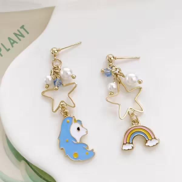 彩虹小馬與珍珠星星×不對稱吊墜耳環-第1張