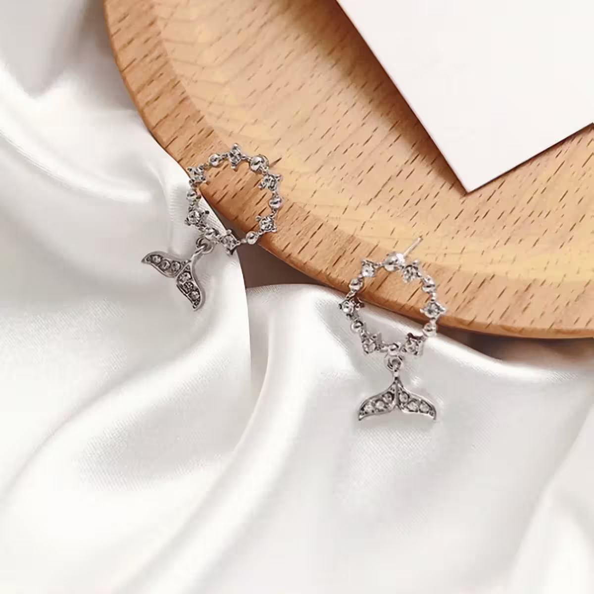 925銀針&times;魚尾晶鑽圓圈&times;耳針-第2張