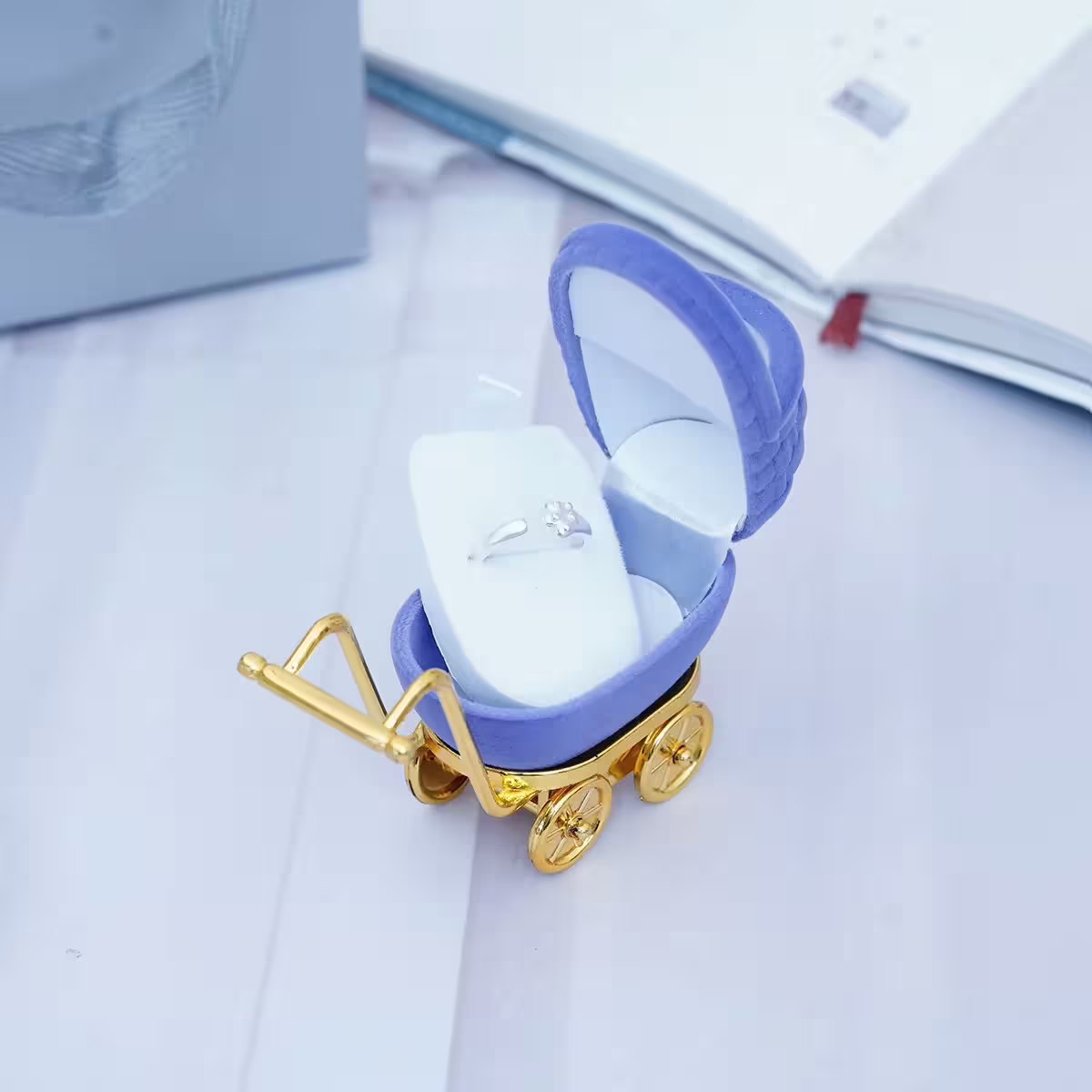 嬰兒手推車×適用戒指/項鍊/手鍊×絨布盒-第3張