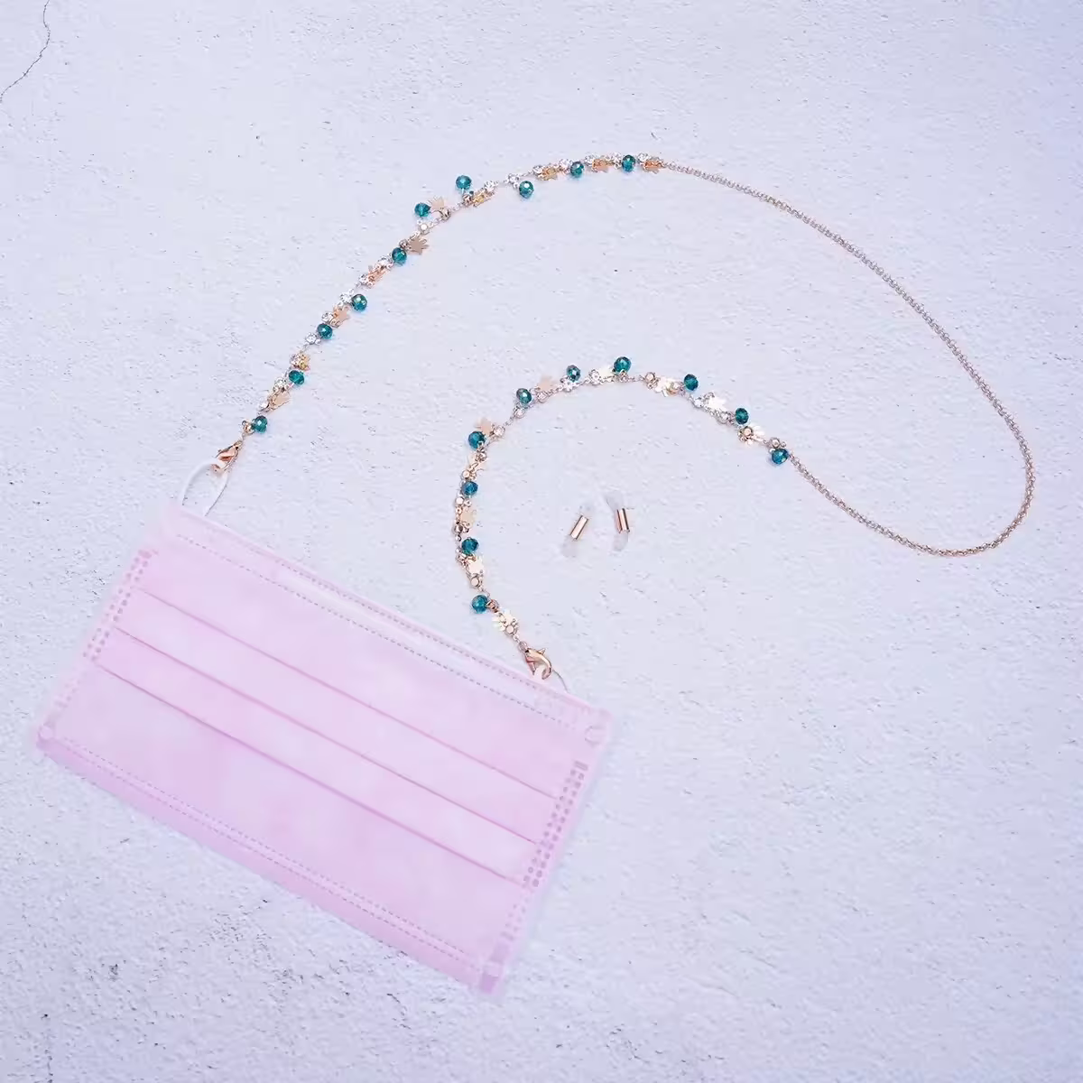 波西米亞小手藍珠&times;無線耳機眼鏡口罩防丟項鍊-第3張