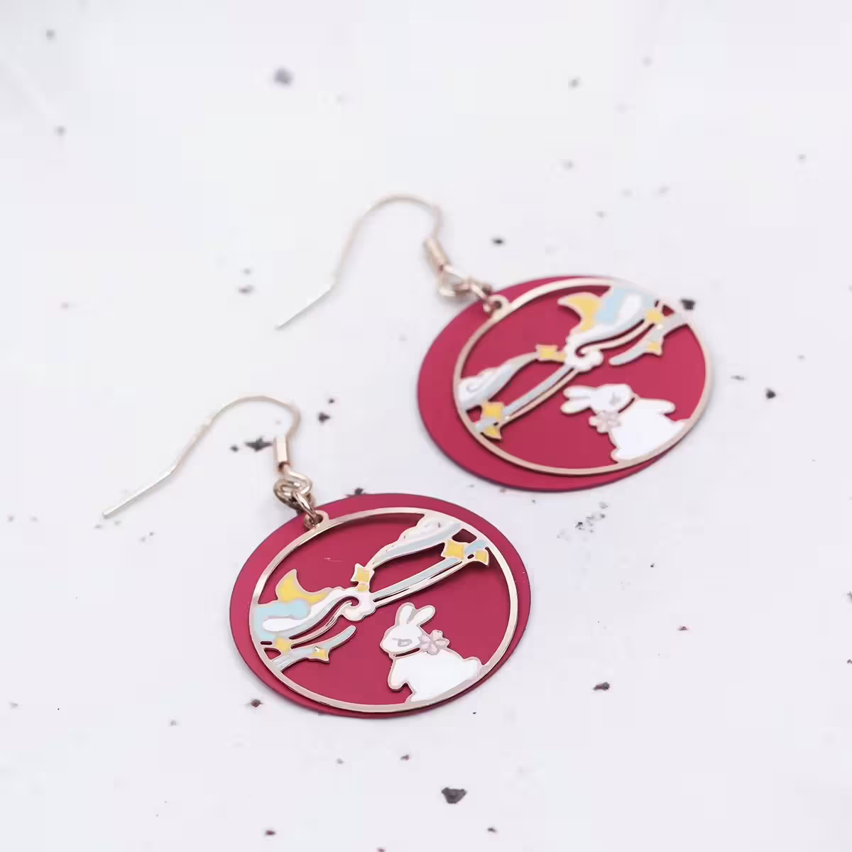 紅月小兔×吊墜耳勾-第3張