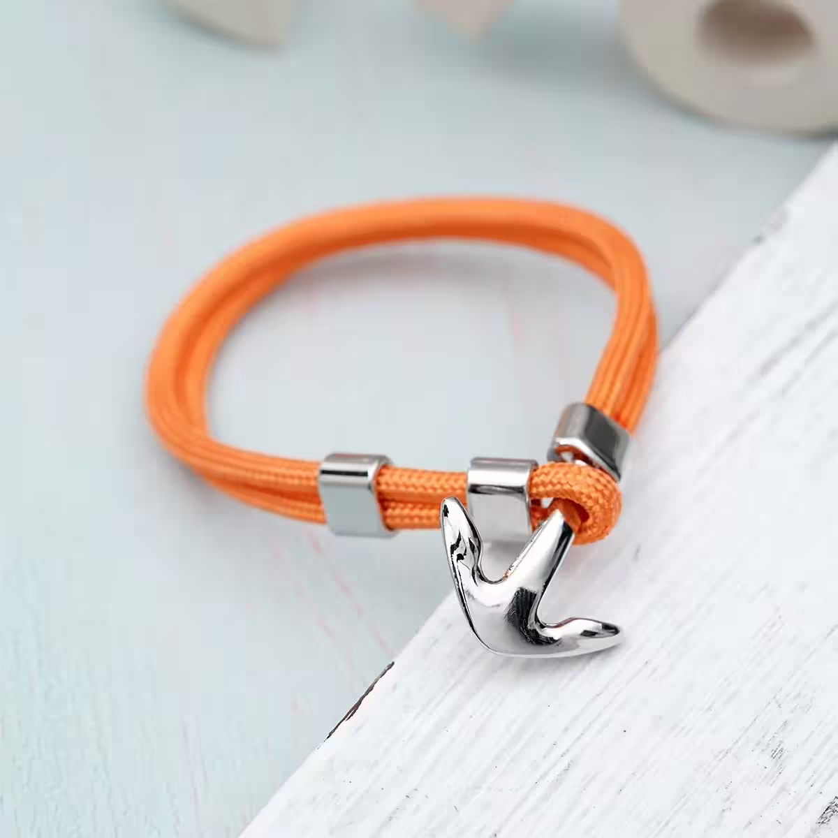 亮橘布繩船錨×手鍊×共二色-第2張