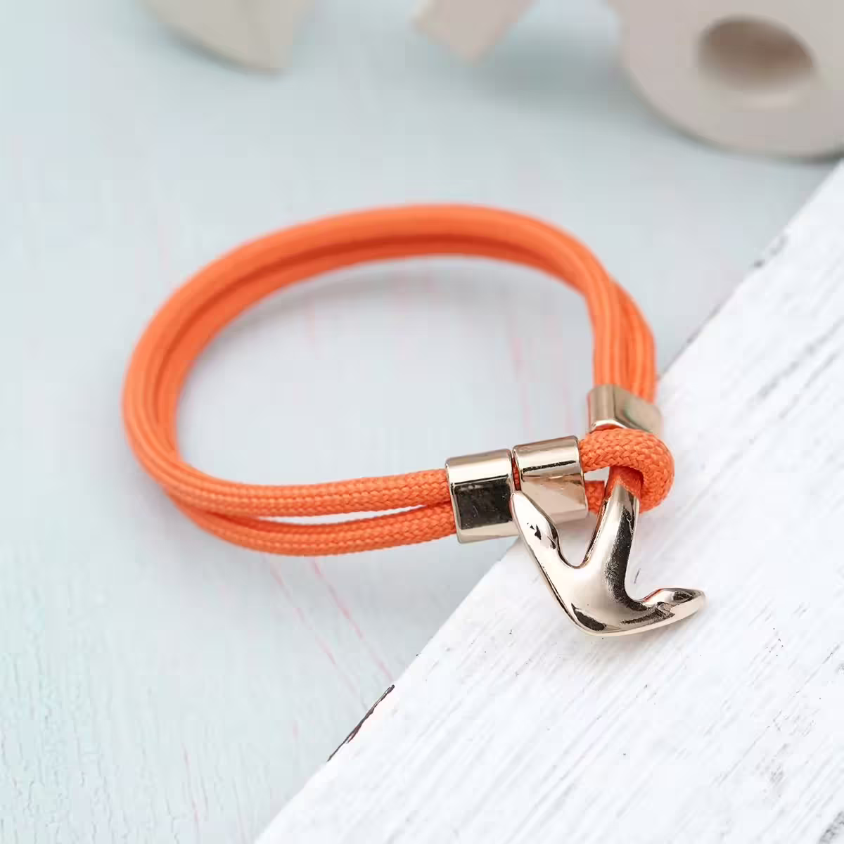 亮橘布繩船錨×手鍊×共二色-第3張