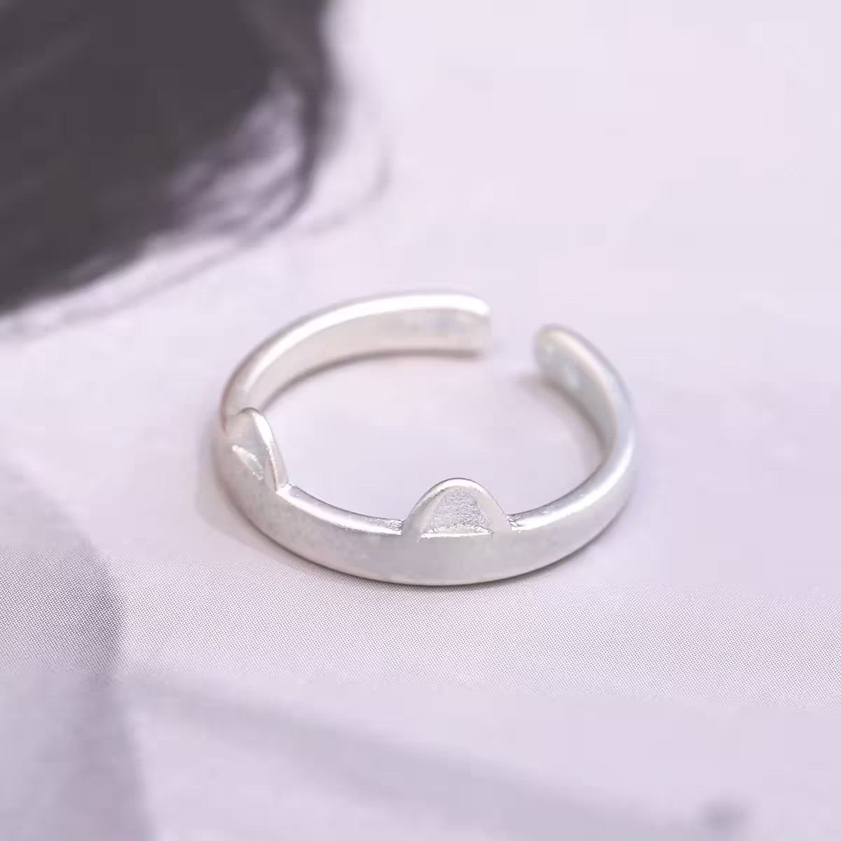 925銀飾&times;小貓耳朵&times;開口戒指-第3張